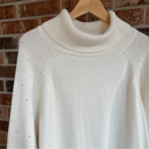 DKNY * Studded 100% Cotton Turtleneck Jumper Sweater EUC Size XL - Picture 9 of 14